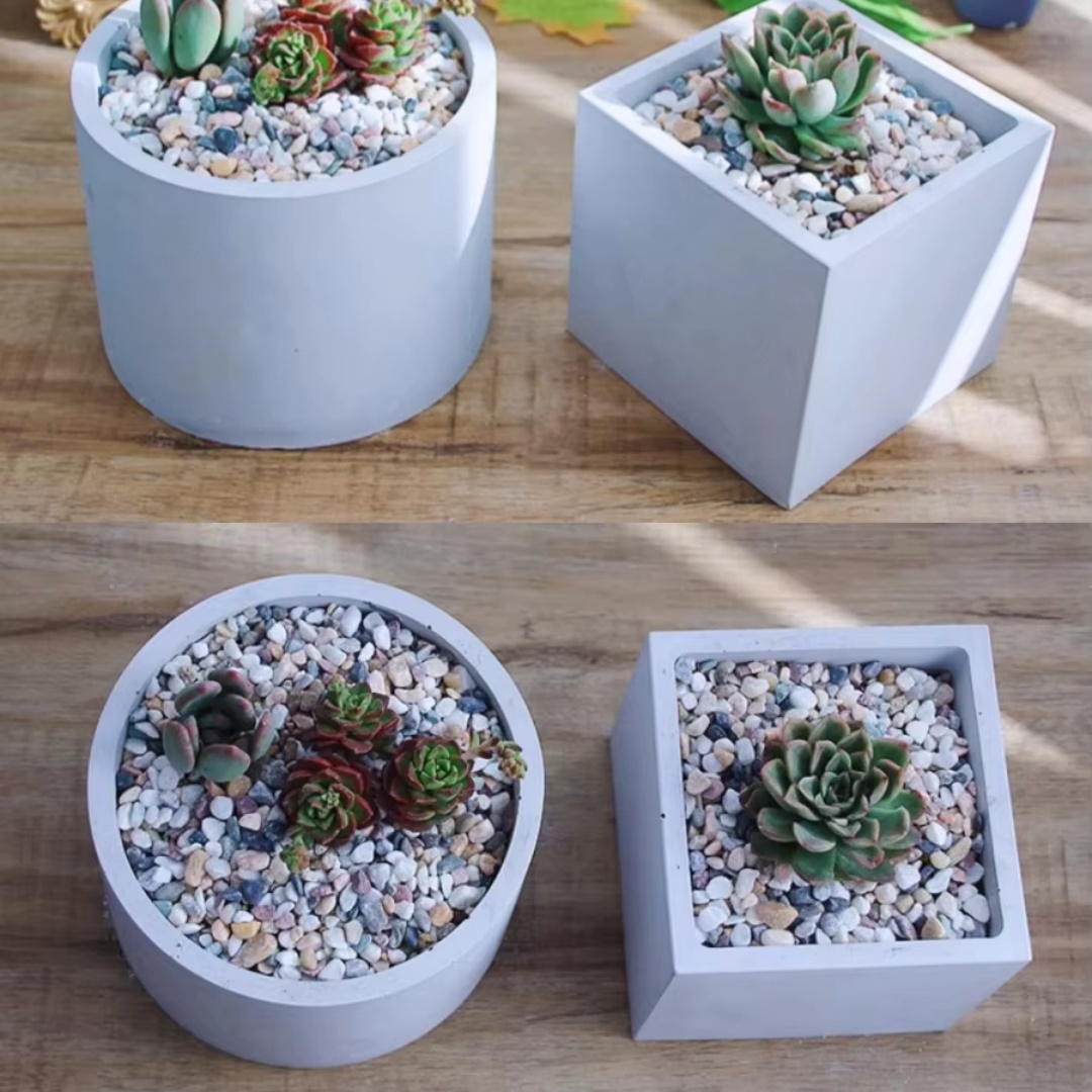 15cm Large Size Round Concrete - Succulent Set recension och pris