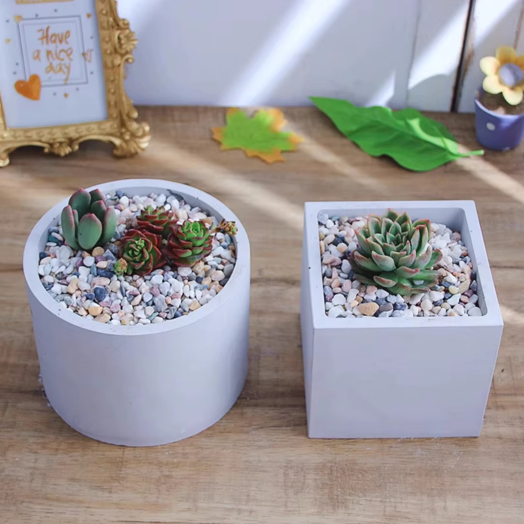 15cm Large Size Round Concrete - Succulent Set recension och pris
