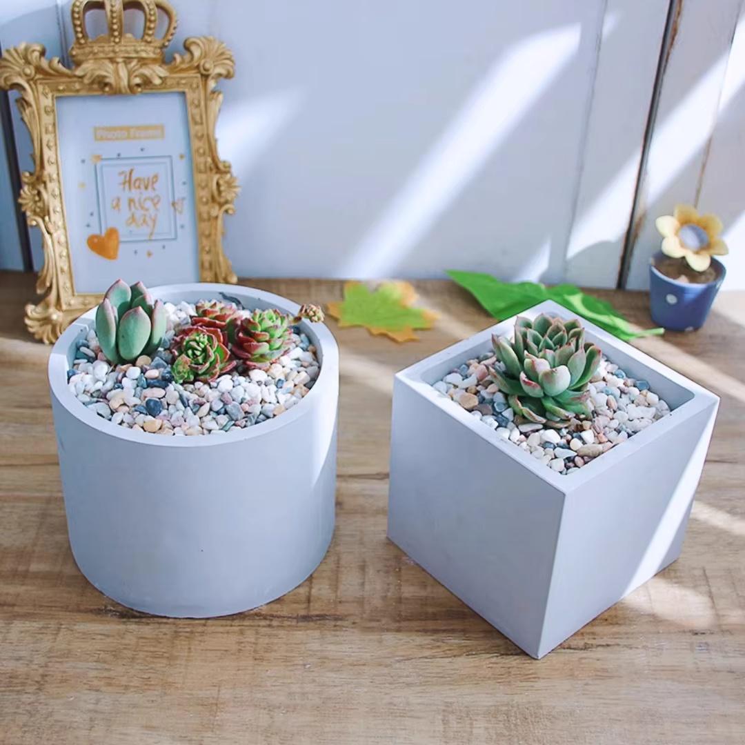 15cm Large Size Round Concrete - Succulent Set recension och pris