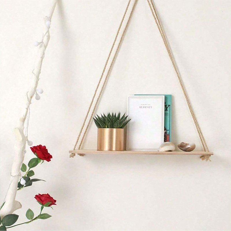 Wooden Swing Hanging Hemp Rope - Terracotta Pot recension och pris