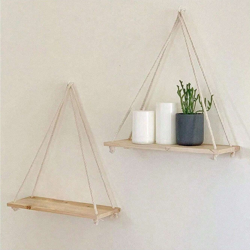 Wooden Swing Hanging Hemp Rope - Terracotta Pot recension och pris